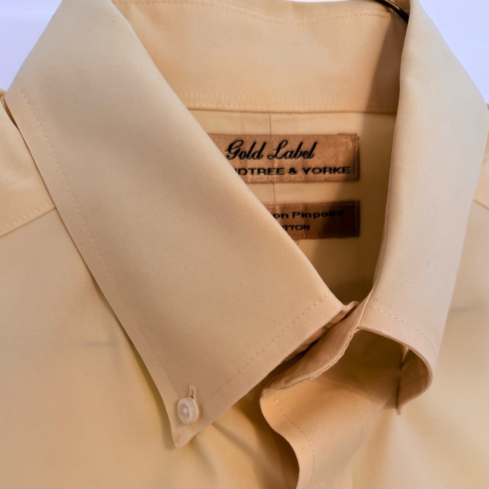 Roundtree & Yorke Gold Label Pinpoint Cotton Dress Shirt - Picture 7 of 8